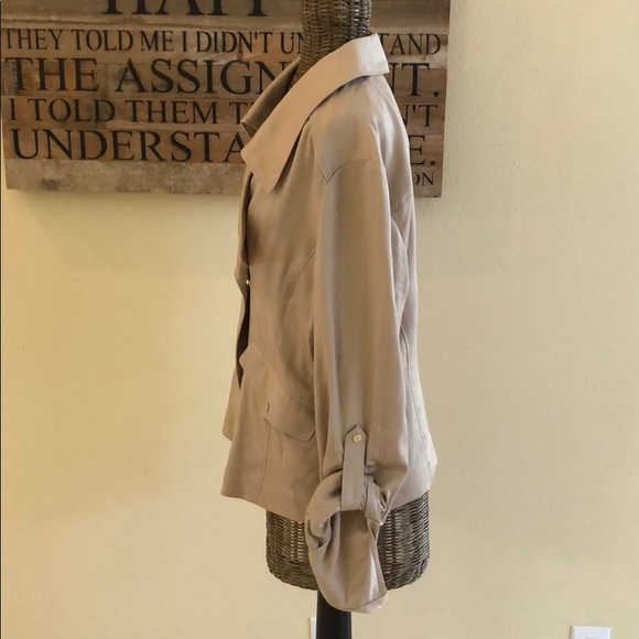 Ann Taylor Asymmetrical Tan Jacket M - Picture 4 of 7